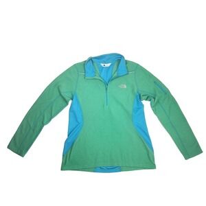 North Face Pullover‎ Womens L Running Top Sweater Jacket Arm Pocket Quarter Zip